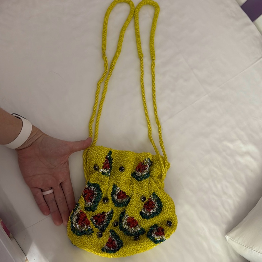 ZARA BEADED PATTERN BUCKET BAG